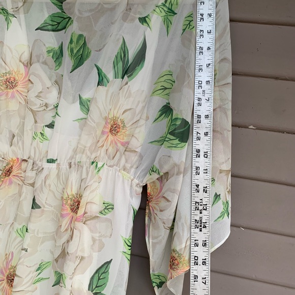 Farm Rio x Anthropologie Dahlia Boho White Chiffon Floral Maxi Dress Size S - Picture 11 of 15